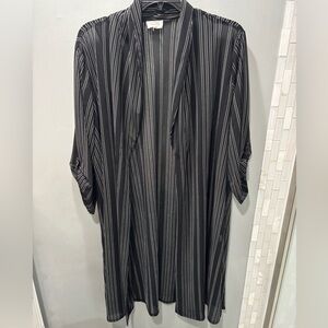 Striped Black and White Duster